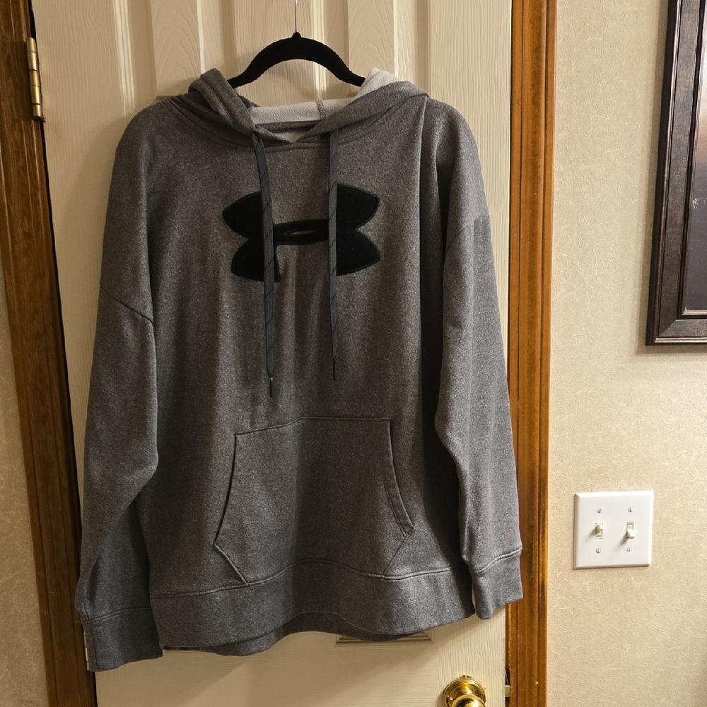 Under Armour Charcoal Hoodie with Black Emblem Gently Worn 3 Times
